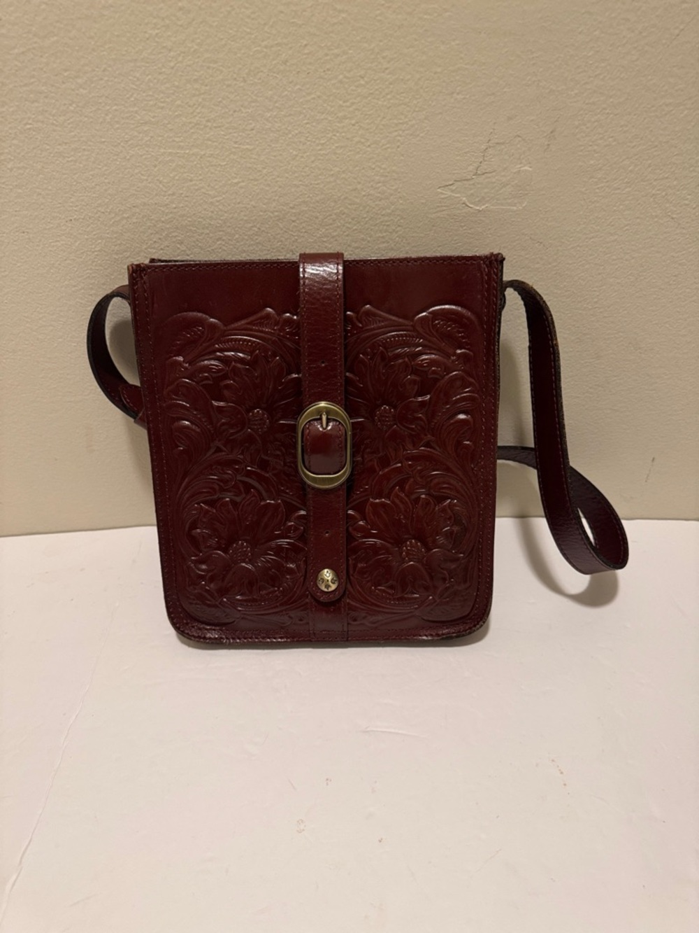 Patricia Nash Handbag Vintage Vegtable Tanned Leather Floral Tooling